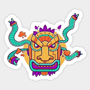 Mecha Tiki Mask Sticker